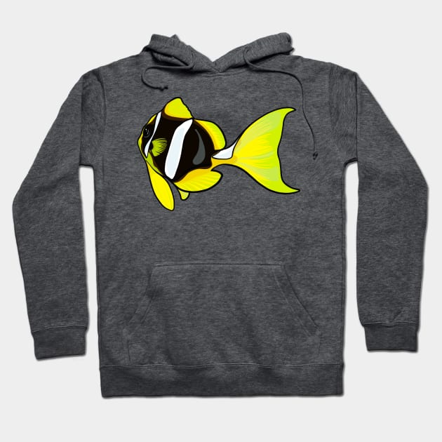 Yellowtail Clownfish Hoodie by Inklings of Grace